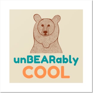 UnBEARably COOL - orange & blue Posters and Art